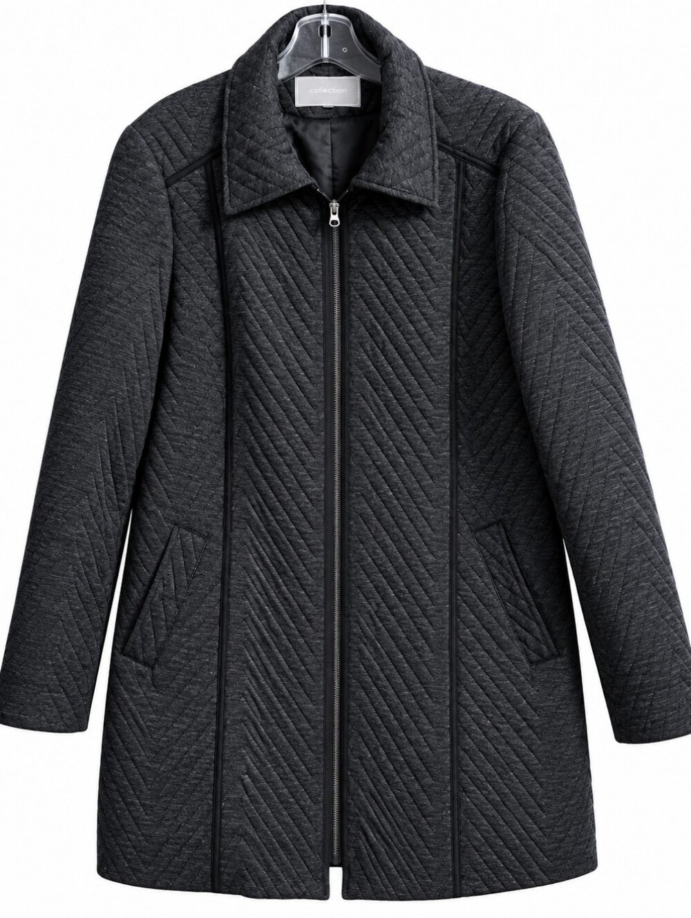 Johnston & Murphy Women's Black Quilted Jacket Full Zip Lightweight Coat Pockets